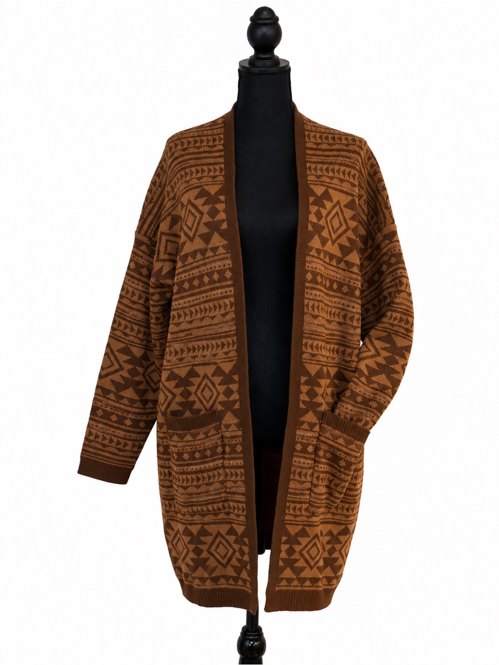 Rue21 L Brown Southwestern Longline Cardigan NWT